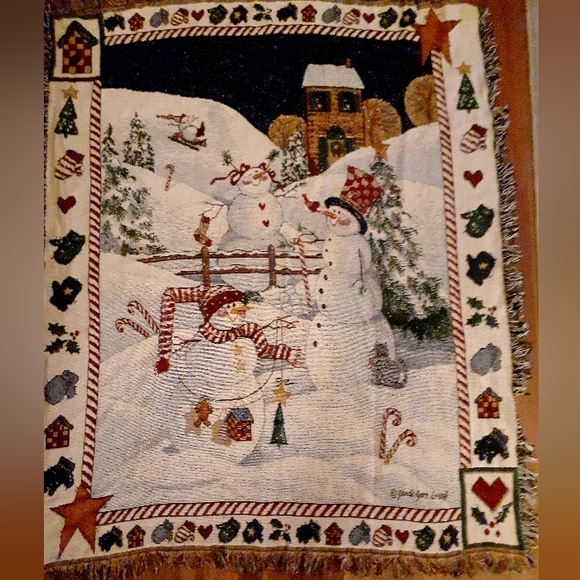 Christmas Throw with Snowmen it is 60×48 and in Excellent Condition! - Picture 2 of 5